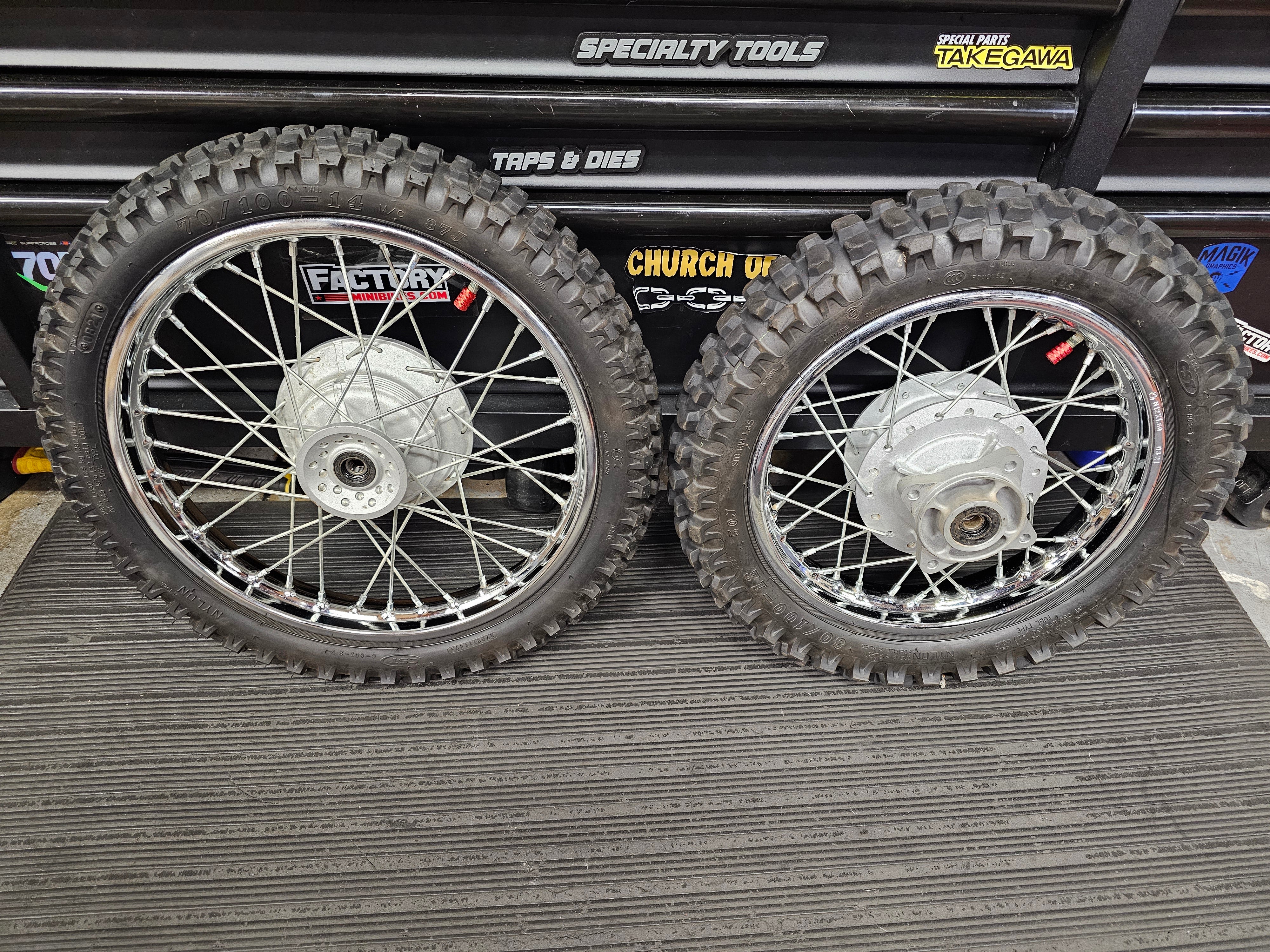 GARAGE SALE -- LIKE NEW!!! - 2024 CRF110 Wheel Set - 14"/12" - Factory Minibikes