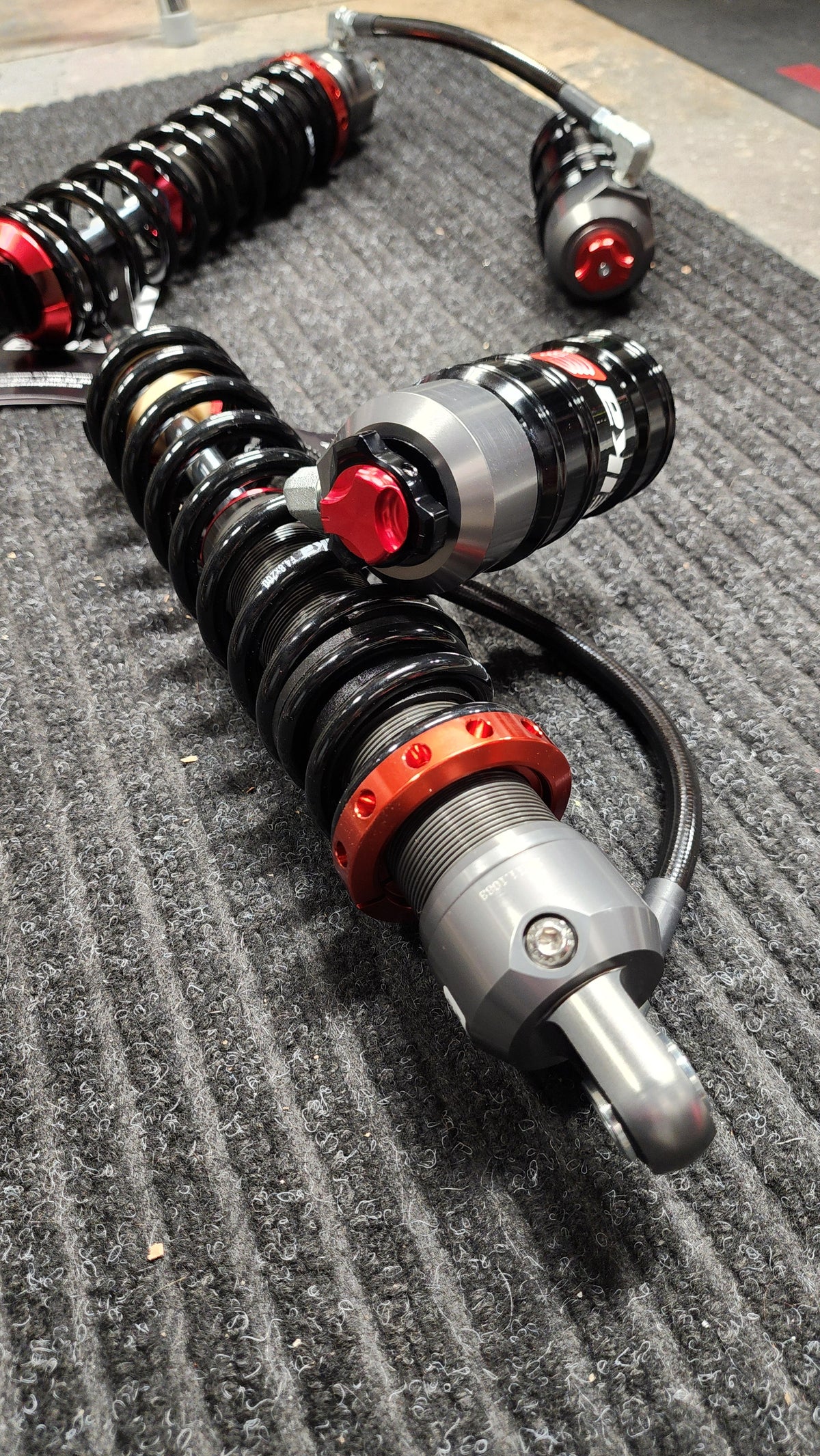 14.25" Elka Stage 5 Shock for TBR/Metaltek LT Swingarm for KLX110 - Aluminum Body Remote Reservoir Shock - Factory Minibikes