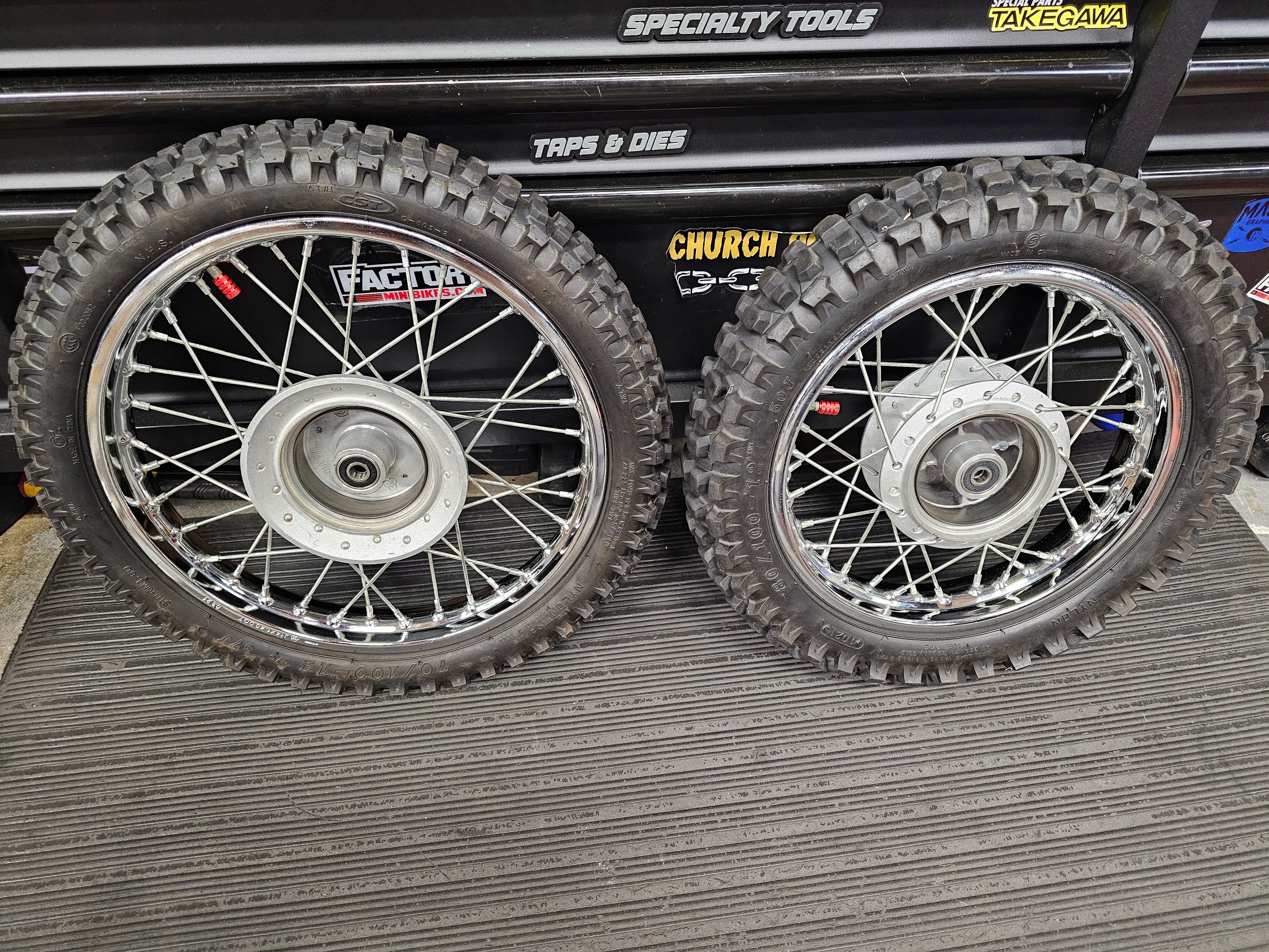GARAGE SALE -- LIKE NEW!!! - 2024 CRF110 Wheel Set - 14"/12" - Factory Minibikes