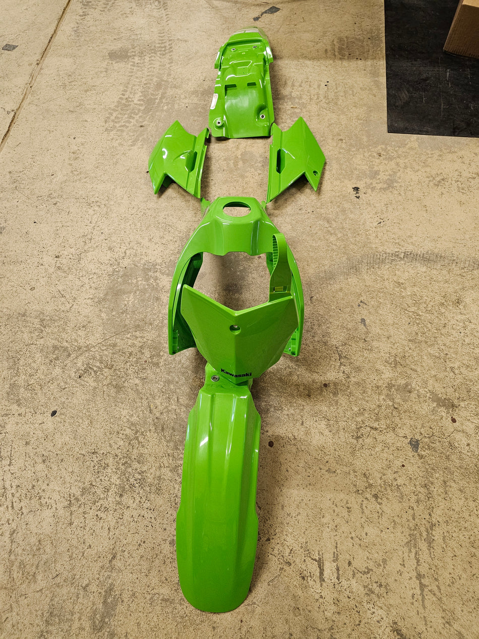 GARAGE SALE -- NEW OEM 2026 KLX140RF Green Plastics - Factory Minibikes