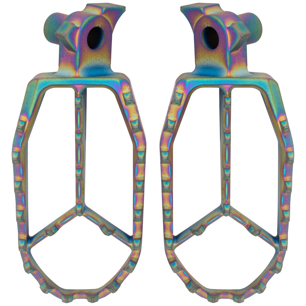 Tusk Blitz Titanium Moto Foot Pegs - Jet Fuel - YZ Style - Factory Minibikes