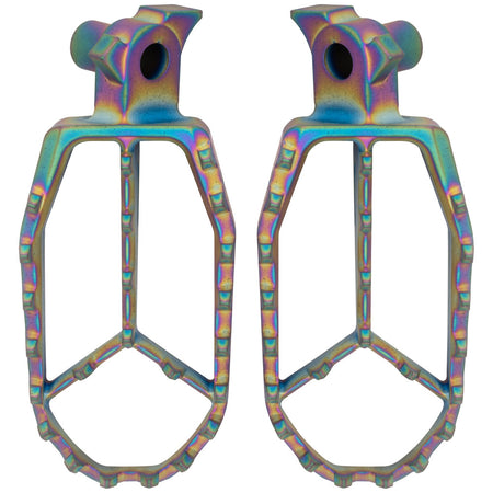 Tusk Blitz Titanium Moto Foot Pegs - Jet Fuel - YZ Style - Factory Minibikes