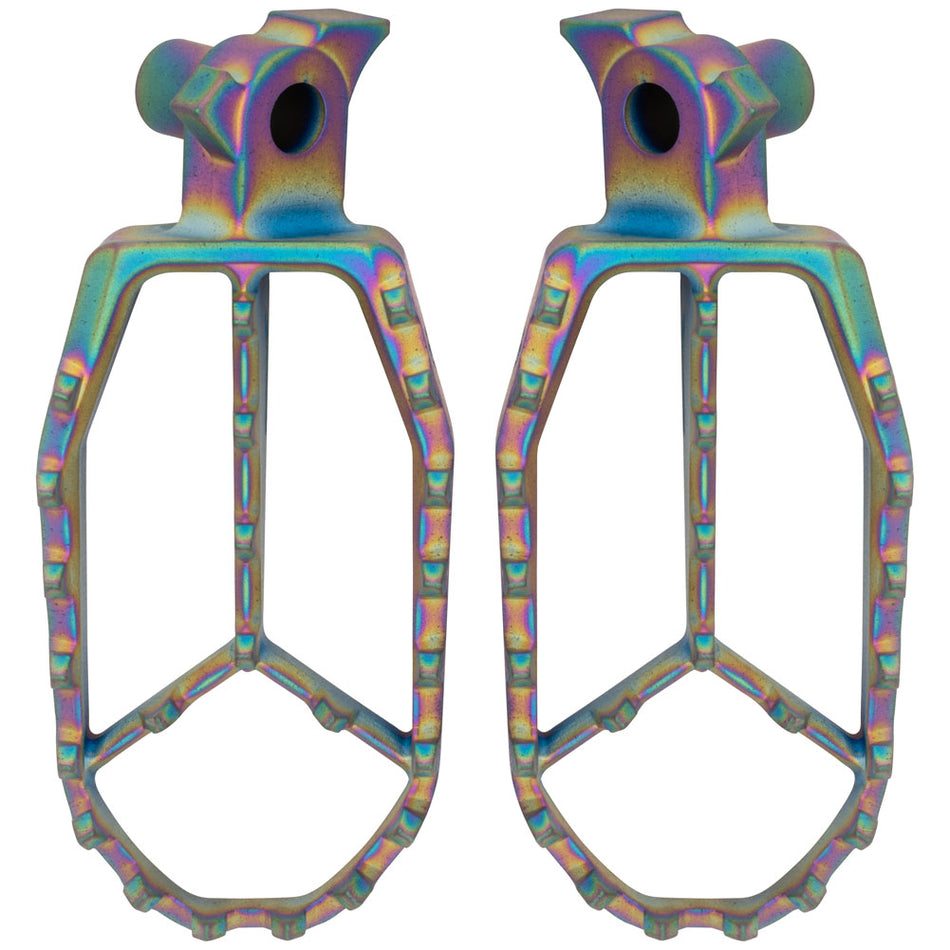 Tusk Blitz Titanium Moto Foot Pegs - Jet Fuel - YZ Style