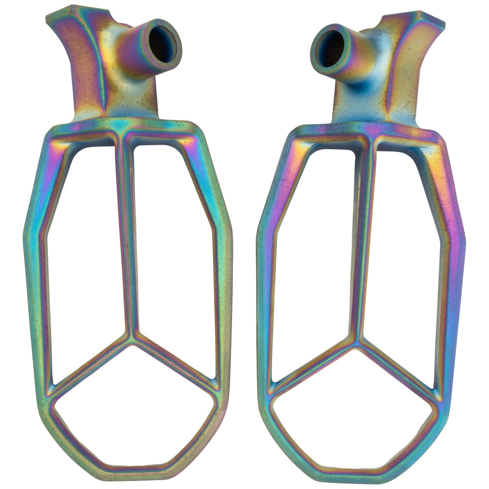 Tusk Blitz Titanium Moto Foot Pegs - Jet Fuel - YZ Style - Factory Minibikes