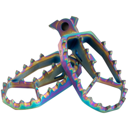 Tusk Blitz Titanium Moto Foot Pegs - Jet Fuel - YZ Style - Factory Minibikes