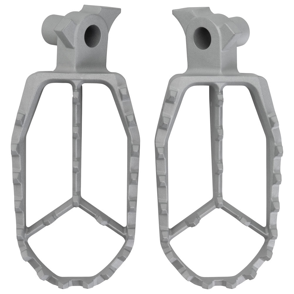 Tusk Blitz Titanium Moto Foot Pegs - Titanium Silver - YZ Style - Factory Minibikes