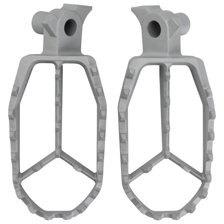 Tusk Blitz Titanium Moto Foot Pegs - Titanium Silver - YZ Style - Factory Minibikes