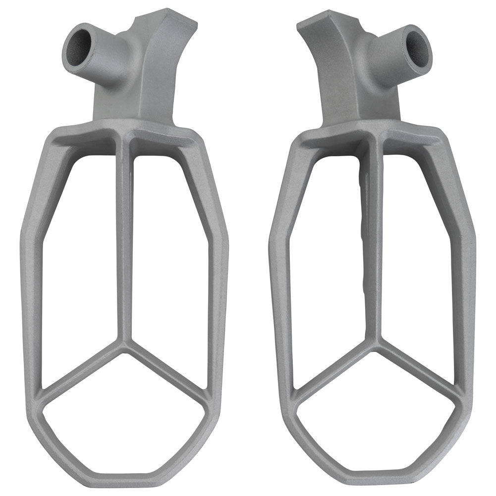Tusk Blitz Titanium Moto Foot Pegs - Titanium Silver - YZ Style - Factory Minibikes