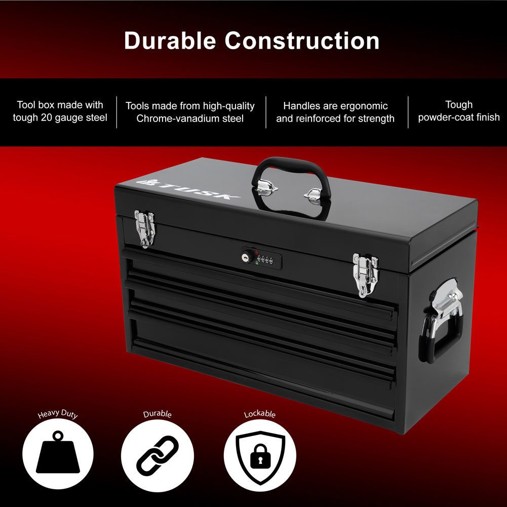 Tusk Moto Toolbox with 129-Piece Tool Set - Factory Minibikes