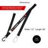 Tusk Swivel-Hook Carabiner Soft-Loop Tie Downs - Factory Minibikes