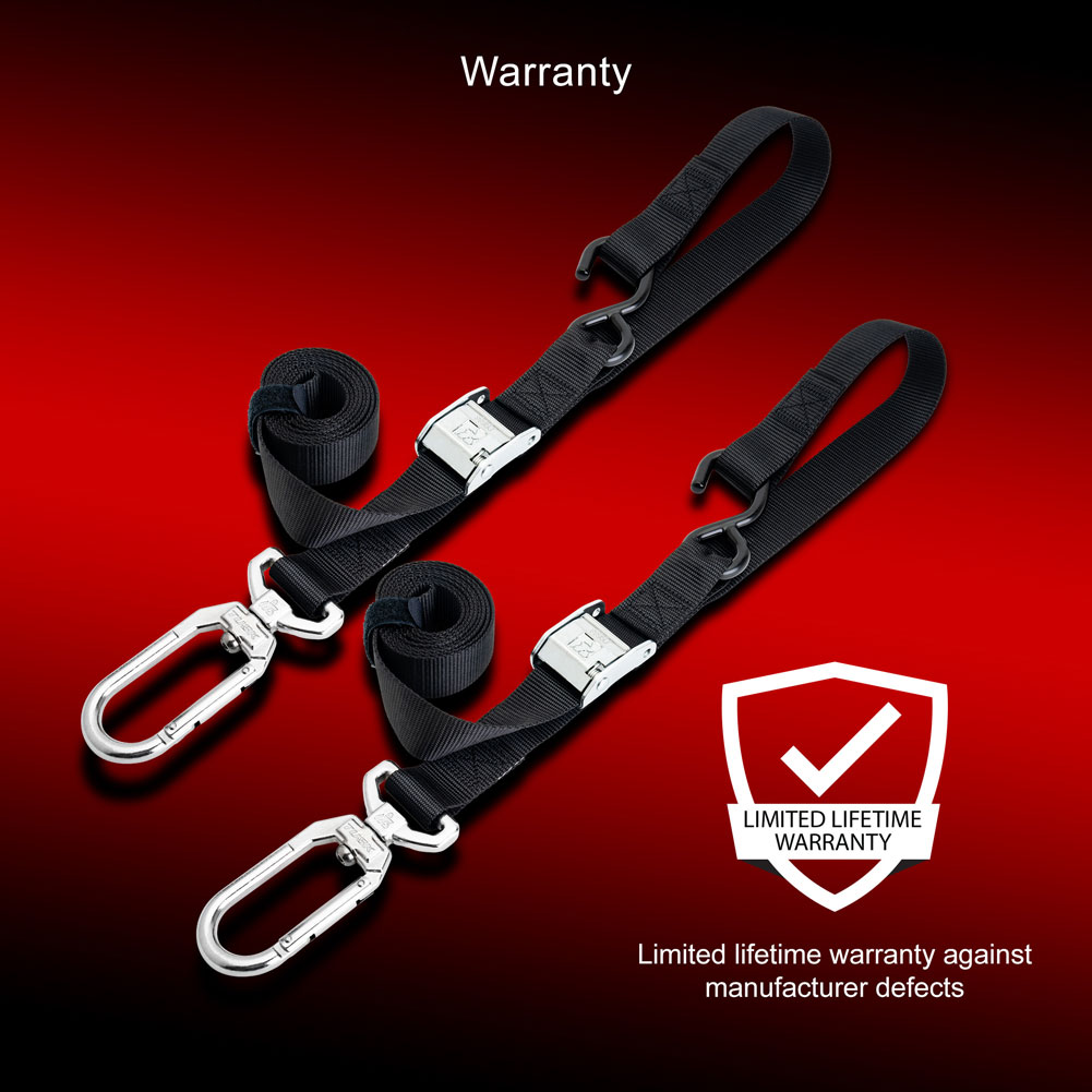 Tusk Swivel-Hook Carabiner Soft-Loop Tie Downs - Factory Minibikes