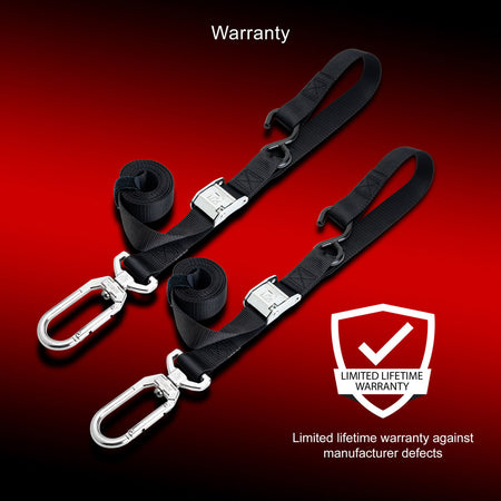 Tusk Swivel-Hook Carabiner Soft-Loop Tie Downs - Factory Minibikes
