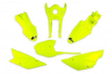 Complete Flo Yellow Plastic Kit - UFO - 2010+ KLX110 & KLX110L - Factory Minibikes
