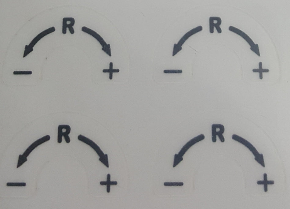 Rebound Adjustment Stickers for Marzocchi Forks - 2 Pair - Factory Minibikes