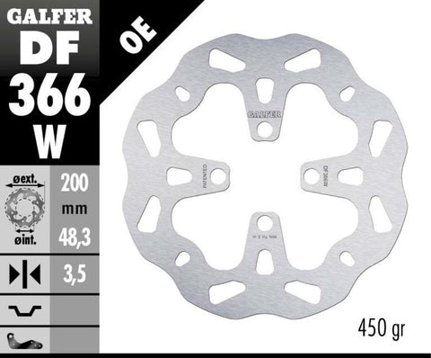 Galfer Front Solid Mount Wave Rotor - Brake Disc - DF366W - 200mm - Factory Minibikes