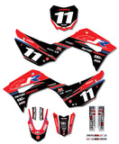 CRF110 Factory Minibikes Custom Graphics Kit w/ Name & Numbers - Factory Minibikes