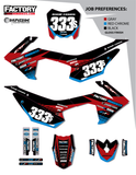 CRF110 Factory Minibikes Custom Graphics Kit w/ Name & Numbers - Factory Minibikes