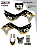 CRF110 Factory Minibikes Custom Graphics Kit w/ Name & Numbers - Factory Minibikes