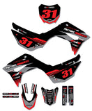 CRF110 Factory Minibikes Custom Graphics Kit w/ Name & Numbers - Factory Minibikes