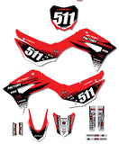 CRF110 Factory Minibikes Custom Graphics Kit w/ Name & Numbers - Factory Minibikes