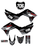 CRF110 Factory Minibikes Custom Graphics Kit w/ Name & Numbers - Factory Minibikes