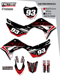 CRF110 Factory Minibikes Custom Graphics Kit w/ Name & Numbers - Factory Minibikes