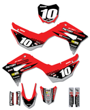 CRF110 Factory Minibikes Custom Graphics Kit w/ Name & Numbers - Factory Minibikes