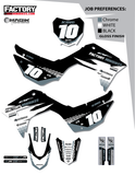 CRF110 Factory Minibikes Custom Graphics Kit w/ Name & Numbers - Factory Minibikes