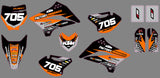 KLX110 Factory Minibikes Custom Graphics Kit w/ Name & Numbers - Factory Minibikes