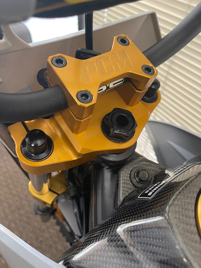 CLEARANCE PCM Billet Fork Caps w/ Bleeders Honda CRF110 & CRF125F Factory Minibikes