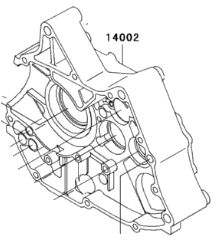 02-09 KLX110 Crankcase - RH - 14002-1971 - Factory Minibikes