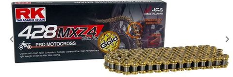 RK Gold 428MXZ4 Works Race Chain - 134 Links - Factory Minibikes
