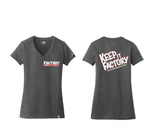 Ladies Keep It Factory V-Neck T-Shirt - New Era - Factory Minibikes