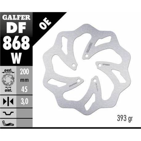 Galfer Front Solid Mount Wave Rotor - 5 Bolt Marzocchi Hub - DF868W - 200mm - Factory Minibikes