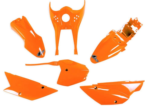 Complete Flo Orange Plastic Kit - UFO - 2010+ KLX110 & KLX110L - Factory Minibikes