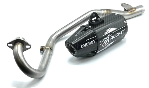 Carbon BIG BORE Rocket Chubby Exhaust System - 2019+ CRF110 - Factory Minibikes