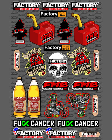 Factory Minibike Decal Sheet Large - Factory Minibikes