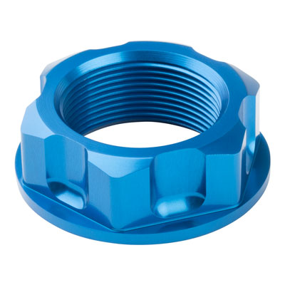 Tusk Billet Aluminum Steering Stem Nut - Blue - Factory Minibikes